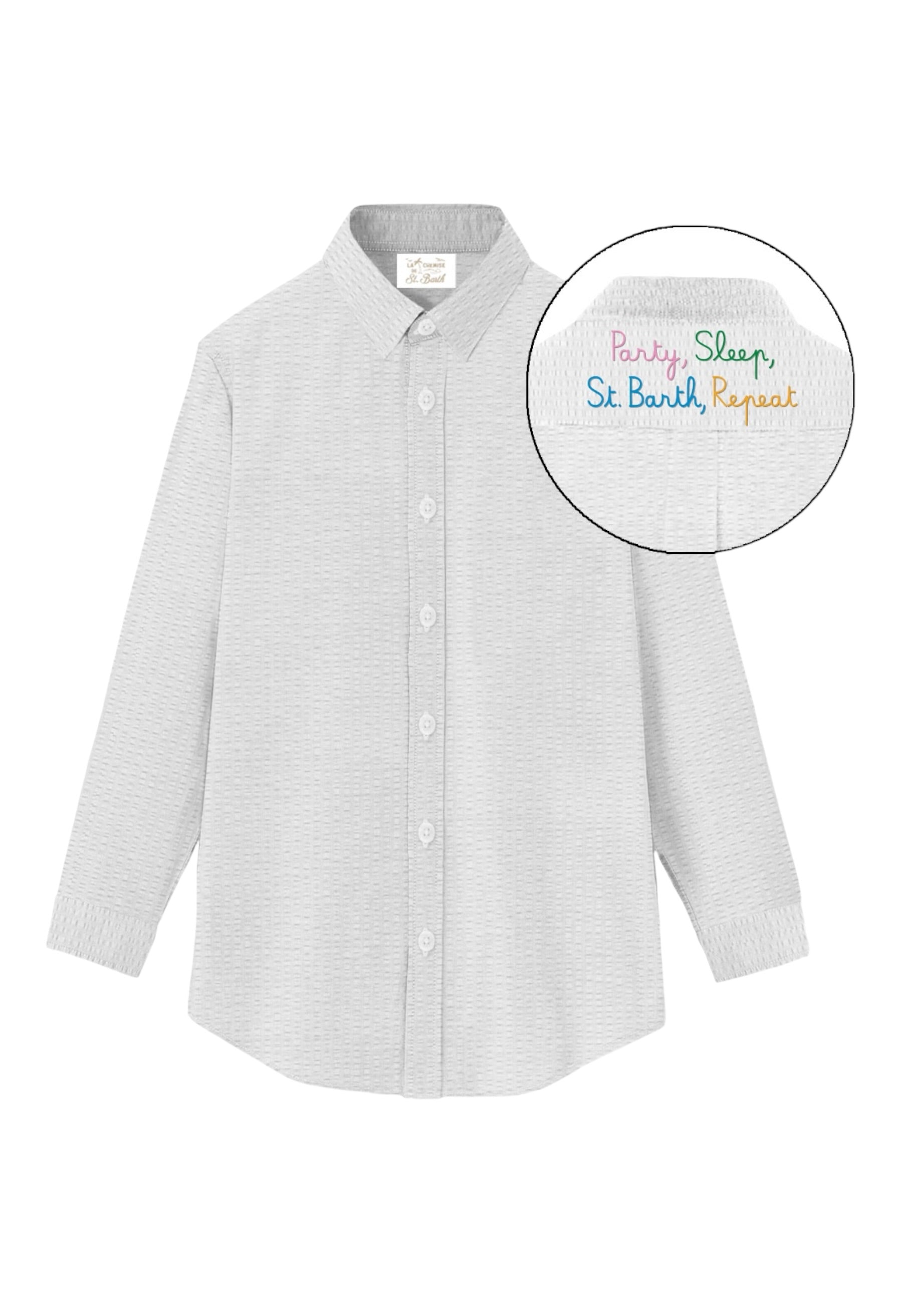 Camicia Manica lunga Donna Mc2 Saint Barth Seersucker Stripes V Repeat Brigitte BRIG001