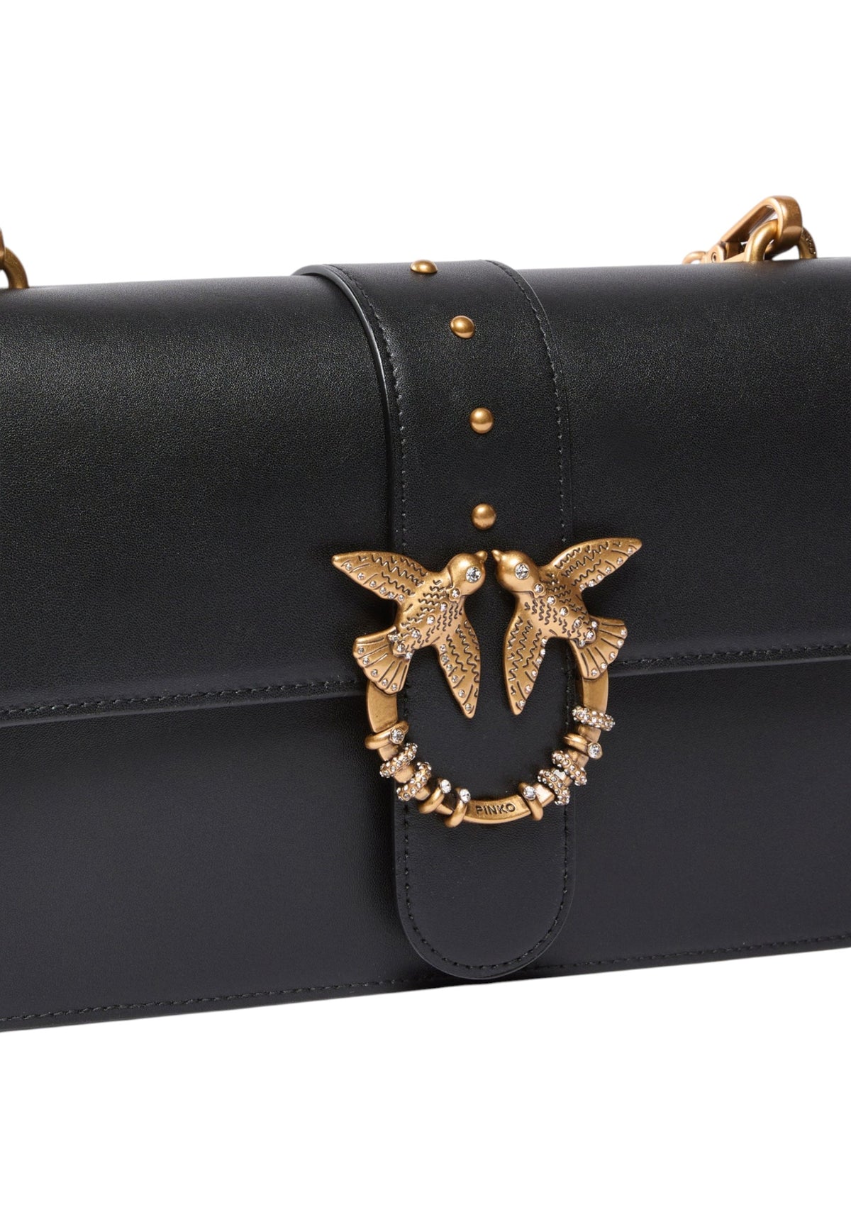 Borsa A Tracolla Donna Pinko Pelle di vitello, nuova fibbia Love Birds, pattina, tracolla a catena, misure 27 x 7 x 16 cm Love One Classic New Buckle 107070A0F1