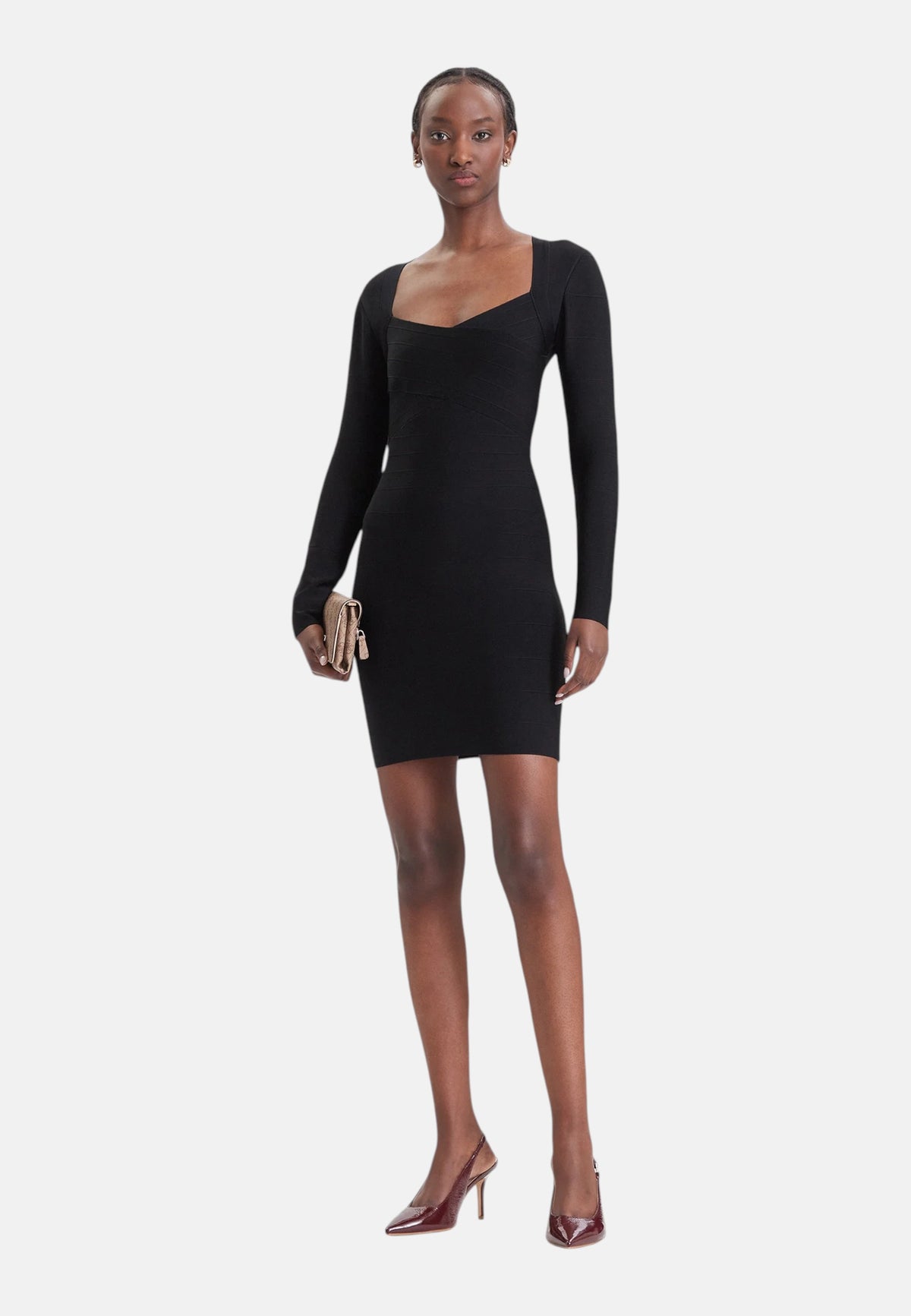 Vestito Corto Donna Guess Manica lunga, Effetto bandage Aviana W6BK84Z1787