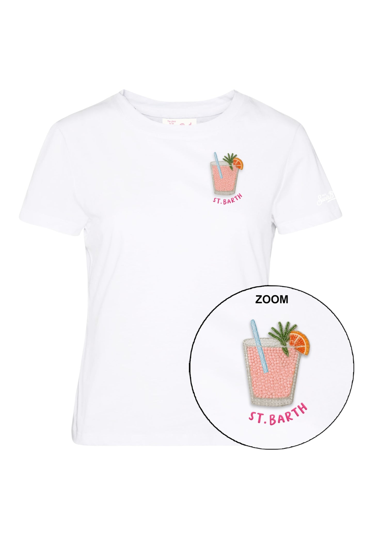 T-Shirt Manica Corta Donna Mc2 Saint Barth Sb Paloma Beads Emb Emilie EMI0001