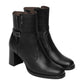 Stivaletti Con Tacco Donna Nero Giardini Tomaia in pelle, cinturino decorativo con fibbia, chiusura laterale con zip, punta tonda, tacco largo, Made in Italy  I617240D