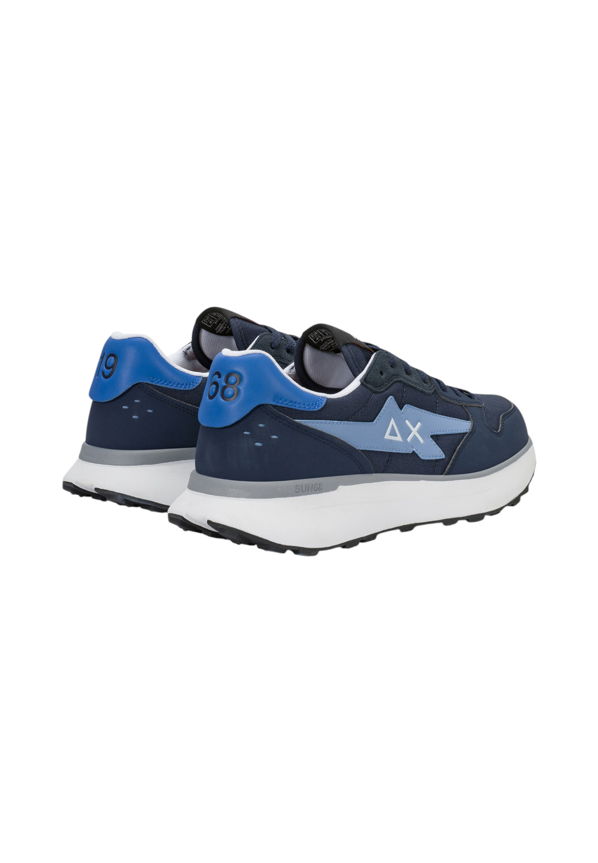 Sneakers Basse Uomo Sun68 Stile Running, Nylon E PU, Patch Fulmine Niki 4.0 Solid Z46133