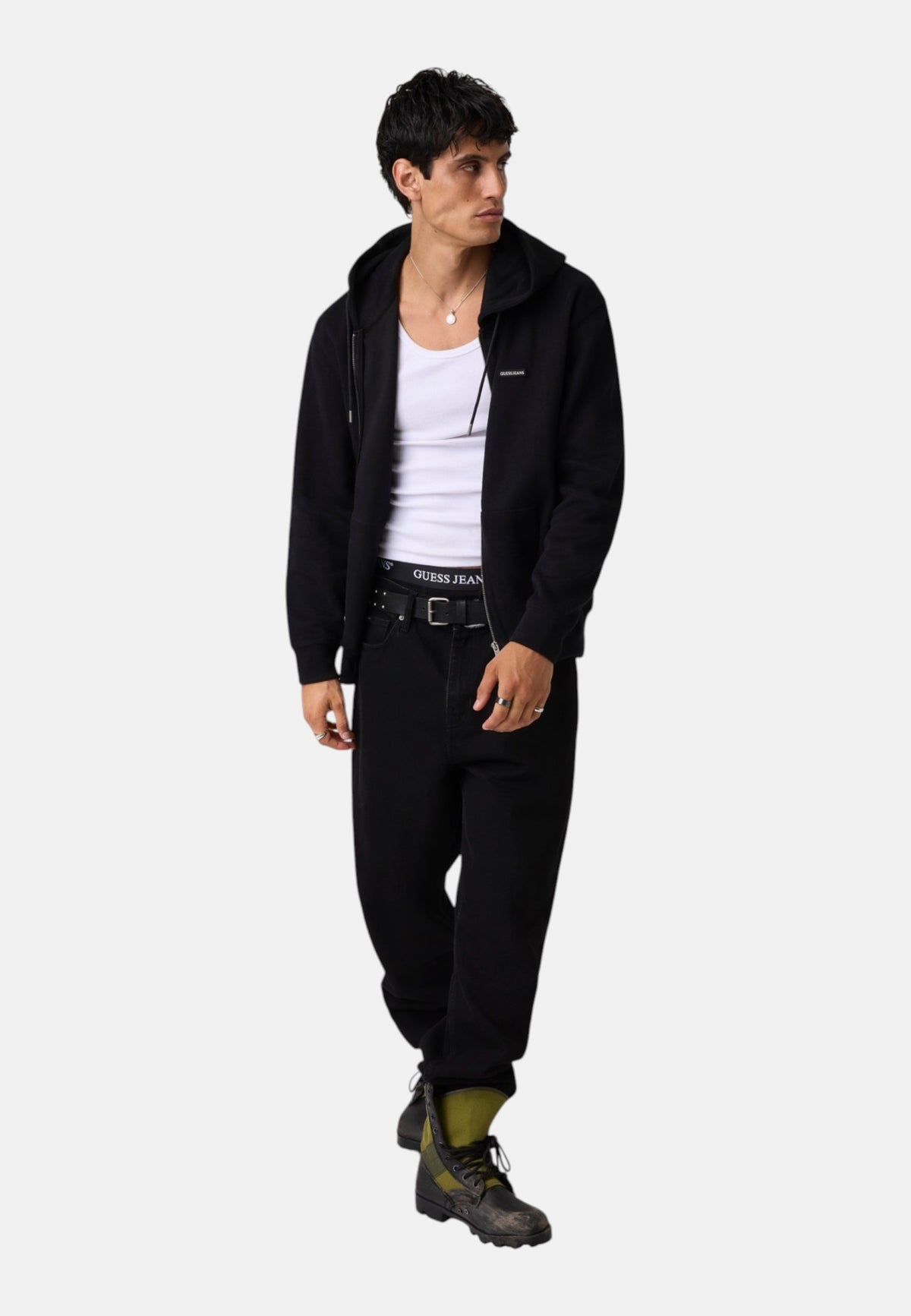 Felpa Con Zip Uomo Guess Vestibilit� regular, Costina, French rib Gj M6BQ05K5406