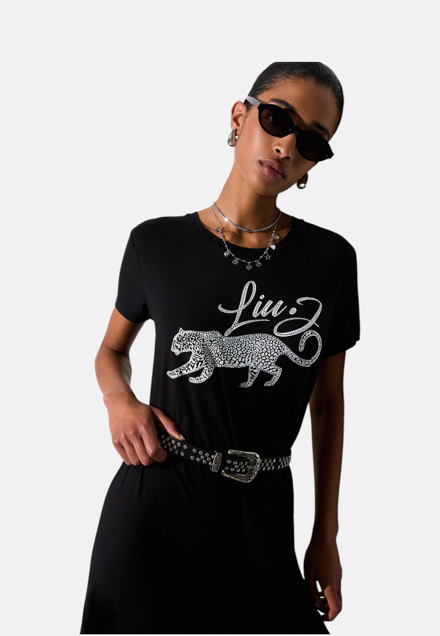 T-Shirt Manica Corta Donna Liu Jo Leopardo Eco Line VA6168JS360