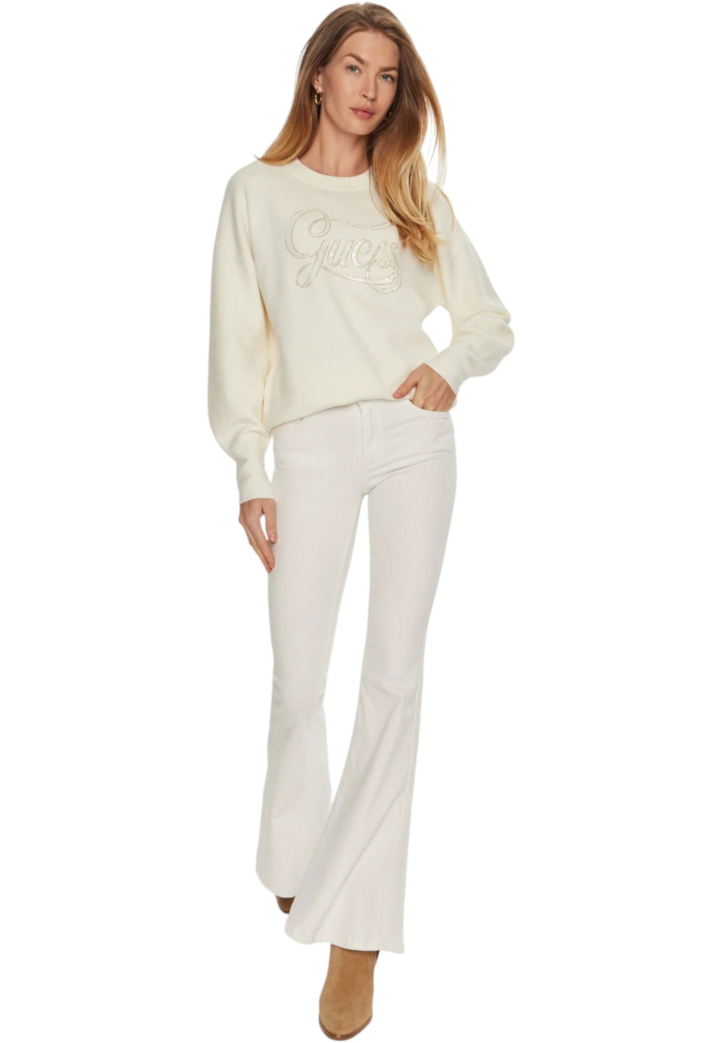 Maglione A Girocollo Donna Guess  Laura Logo W4BR07Z26I2
