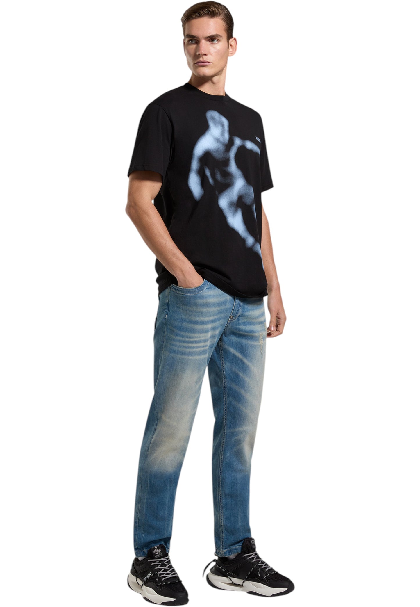 T-Shirt Manica Corta Uomo Bikkembergs Stampa Soccer