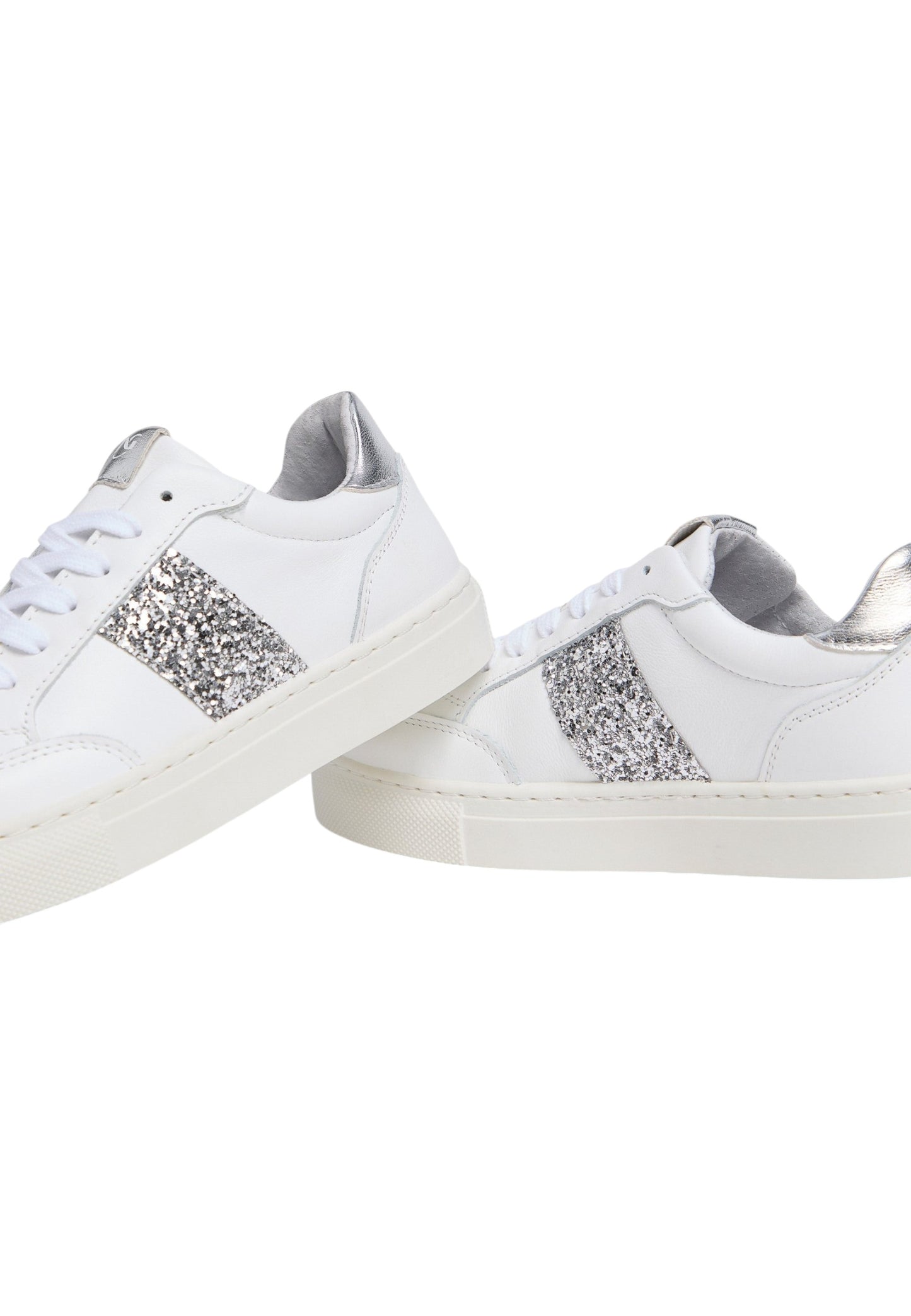Sneakers Basse Donna Nero Giardini In Pelle Con Banda Glitter  E633593F