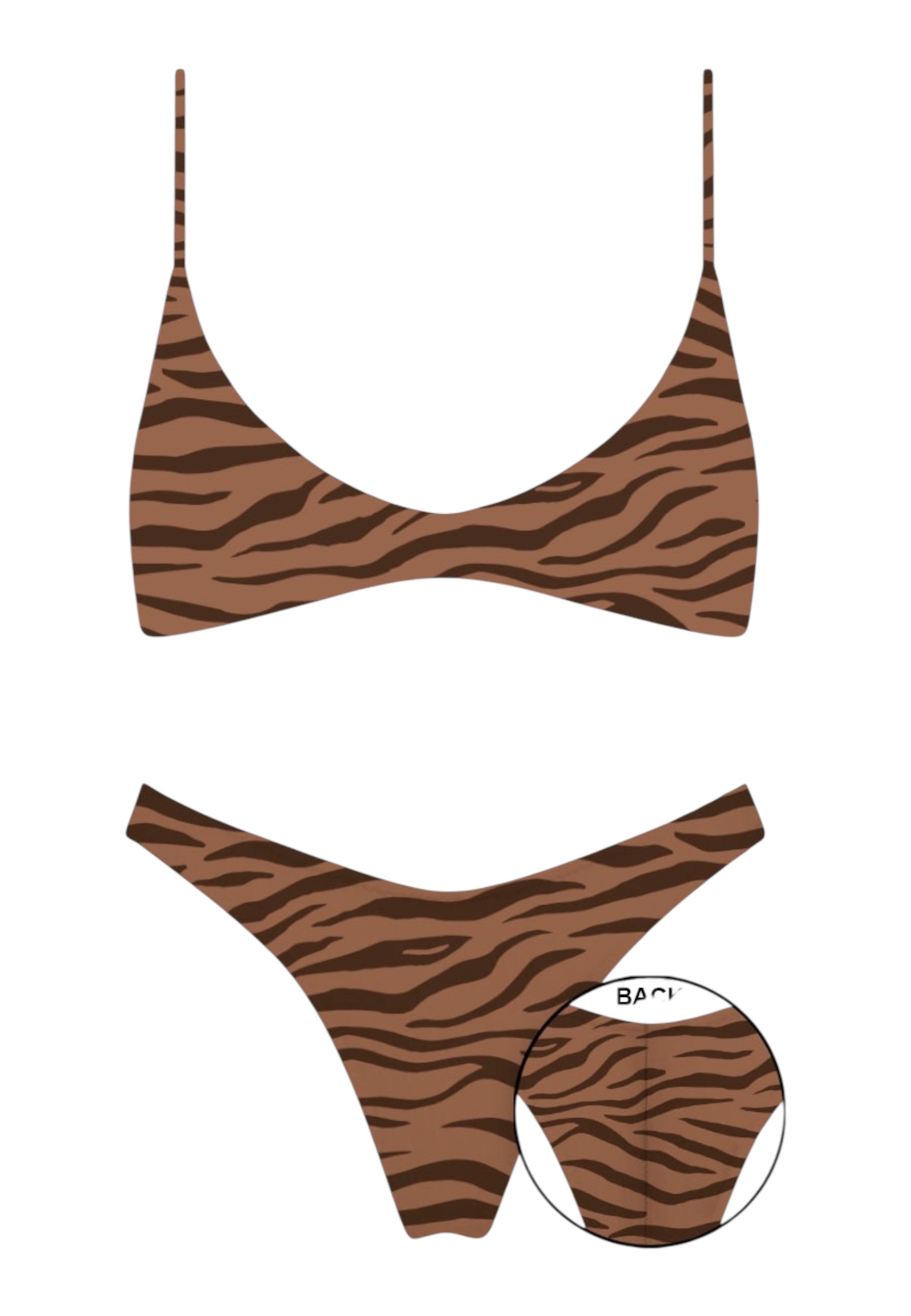 Bikini 2 Pezzi Donna Mc2 Saint Barth Bralette Paloma + Slip Naomi, Zebra Panamy PANA002