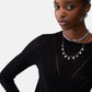Maglia A Girocollo Donna Liu Jo Traforata Con Motivo Geometrico  WF6239MS99E