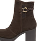 Stivaletti Con Tacco Donna Nero Giardini Tomaia in pelle e pelle scamosciata, gambale alto, morsetto decorativo, chiusura laterale con zip, tacco largo, Made in Italy  I617930D