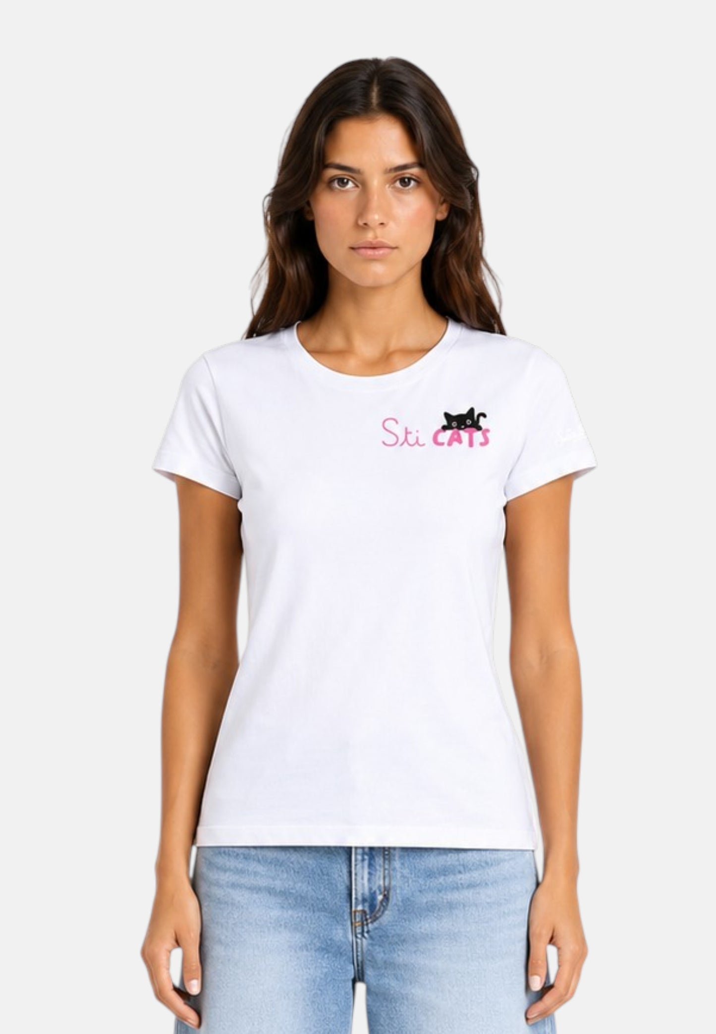 T-Shirt Manica Corta Donna Mc2 Saint Barth Sti Cats Emb Emilie EMI0001