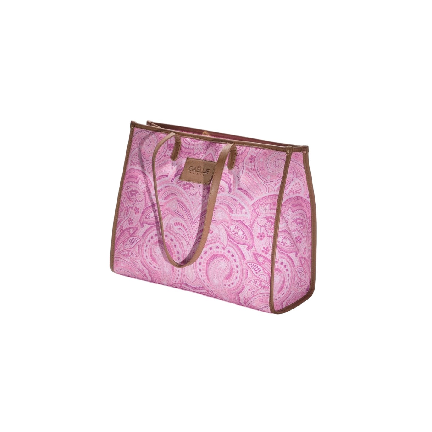Borsa A Spalla Donna Gaelle  Shopper In Canvas Con Stampa Paisley E Targhetta GBBDA680