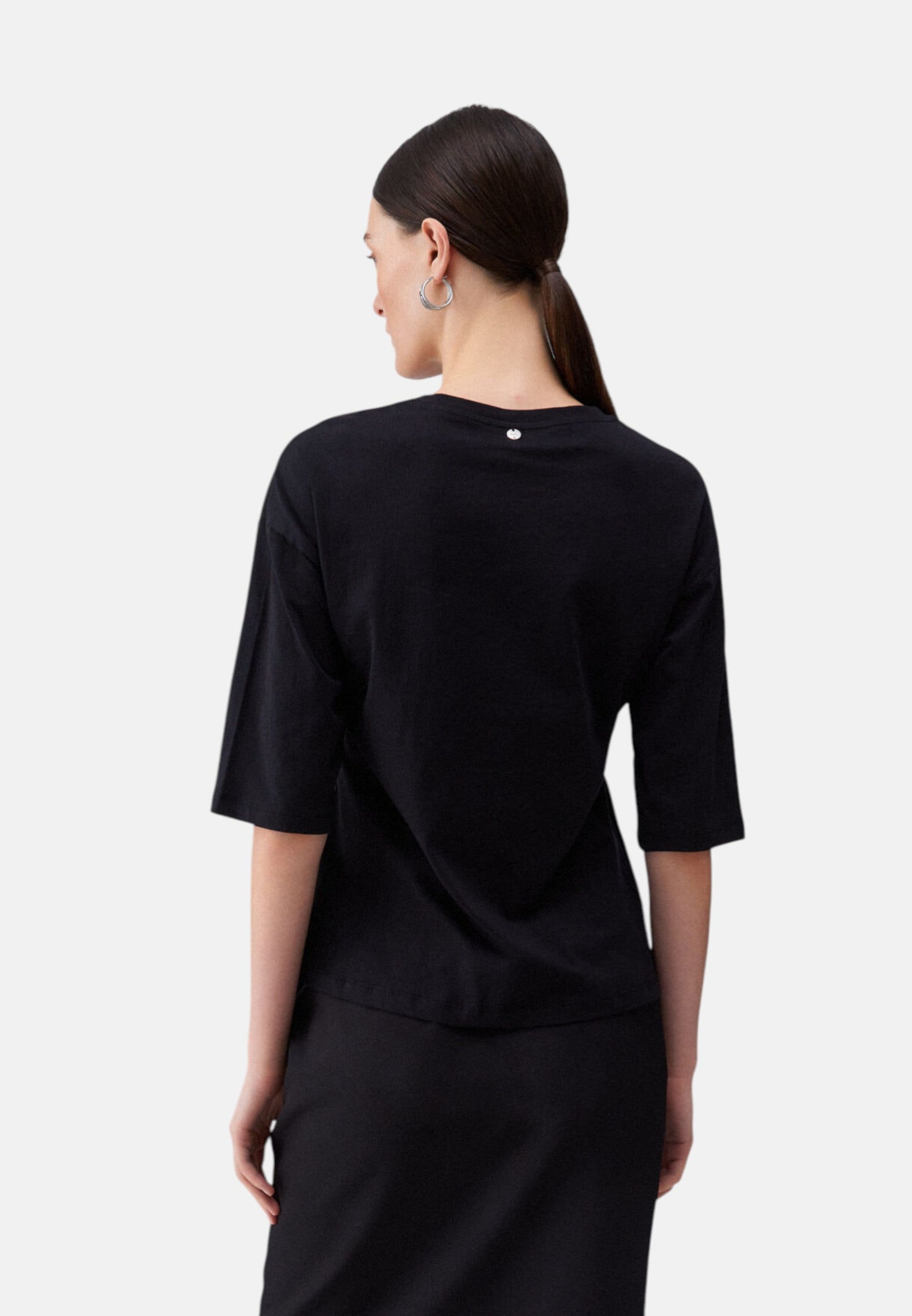 T-Shirt Manica Corta Donna Liu Jo Collar Motif Eco Line WA6128JS904