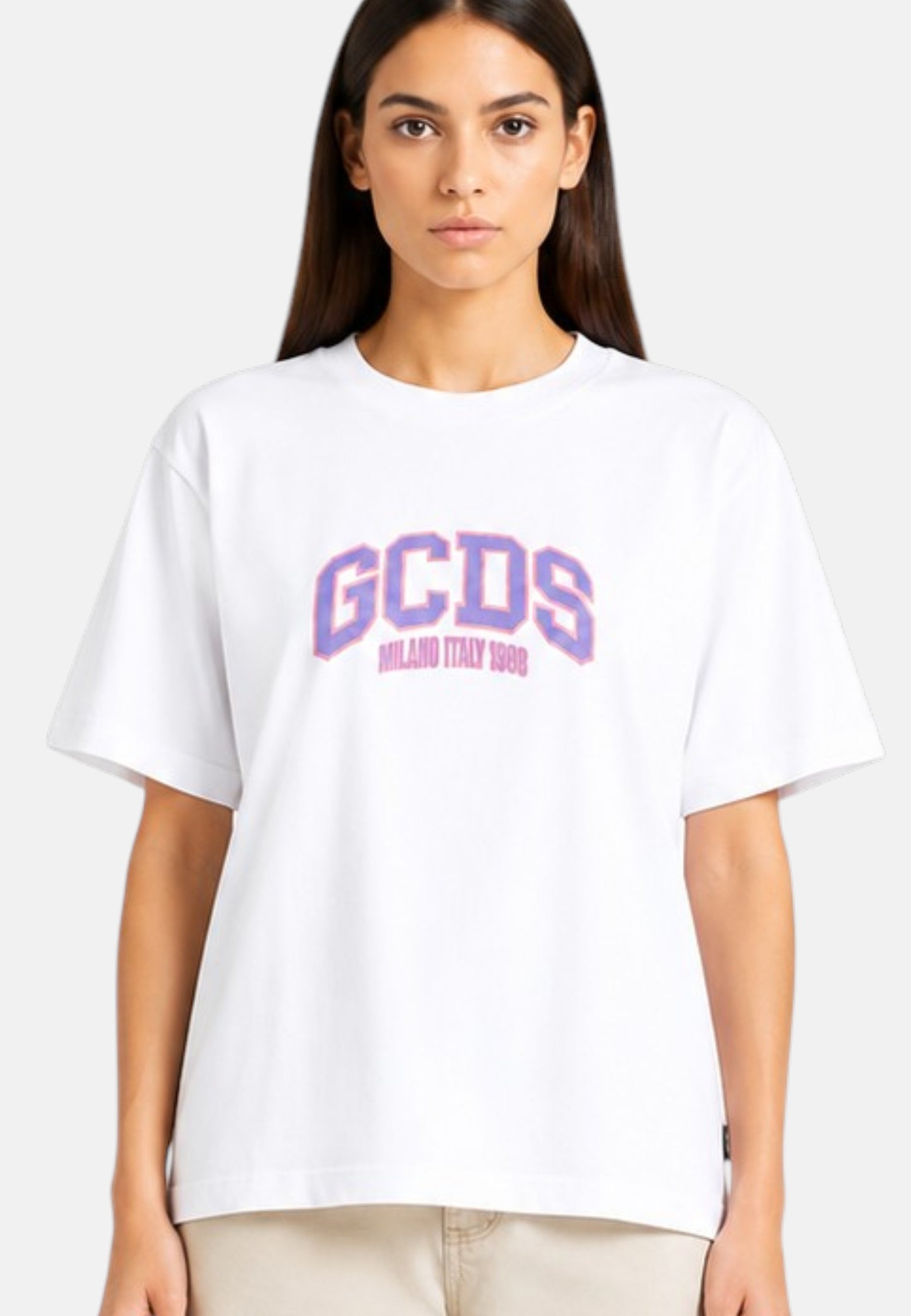 T-Shirt Manica Corta Donna Gcds Over Fit Logo Lounge C1WEQC047J104
