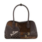 Borsa A Mano Donna Braccialini A Bauletto, Doppio con tracolla removibile e regolabile, Chiusura con zip, Una tasca interna portacellulare, Patchwork con maxi cuore e micro borchie, Dimensioni: 35 x 12.5 x 19 Cm Amy Patchwork B19204YY