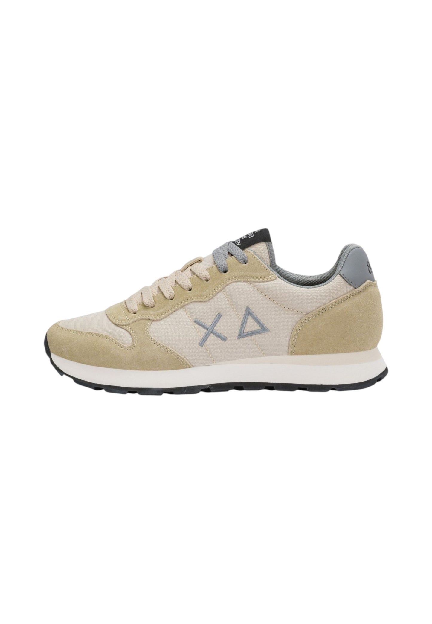 Sneakers Basse Uomo Sun68 Stile Running, Logo Ricamato, Nylon E Suede Tom Solid Z46101