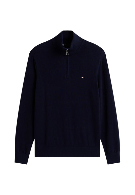 Maglione Collo Alto Uomo Tommy Hilfiger Con Mezza Zip Organic Cotton Cashmere Pima MW0MW28049