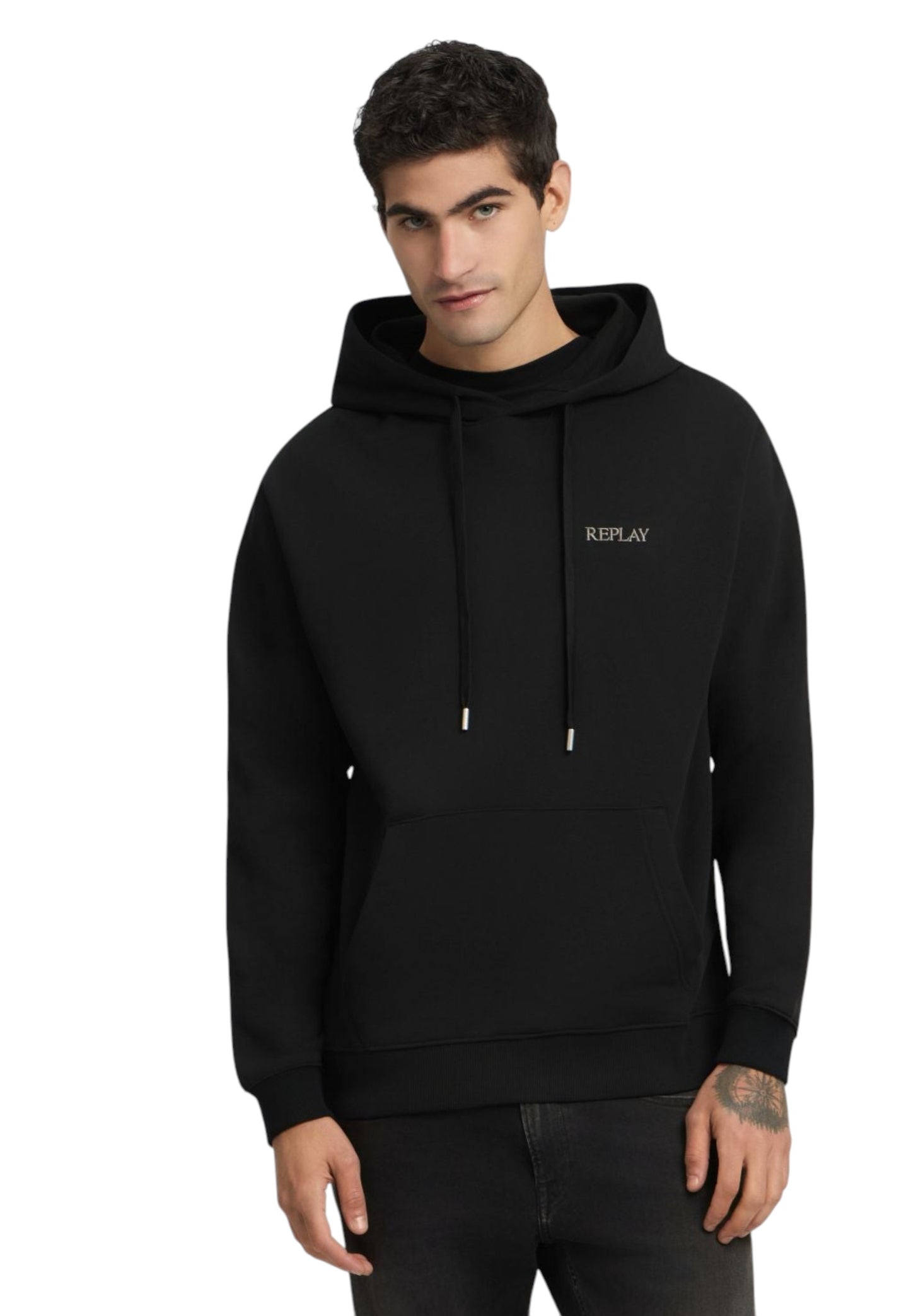 Felpa Con Cappuccio Uomo Replay Con Lettering Embroidery  M3189 .000.23802