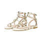 Sandali Bassi Donna Liu Jo In Pelle Metallizzata Oro Chiaro Sandy 09 SA6123EX029