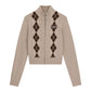 Cardigan  Donna Guess Collo lupetto, Zip intera, Motivo argyle Gj W6BR10Z1253