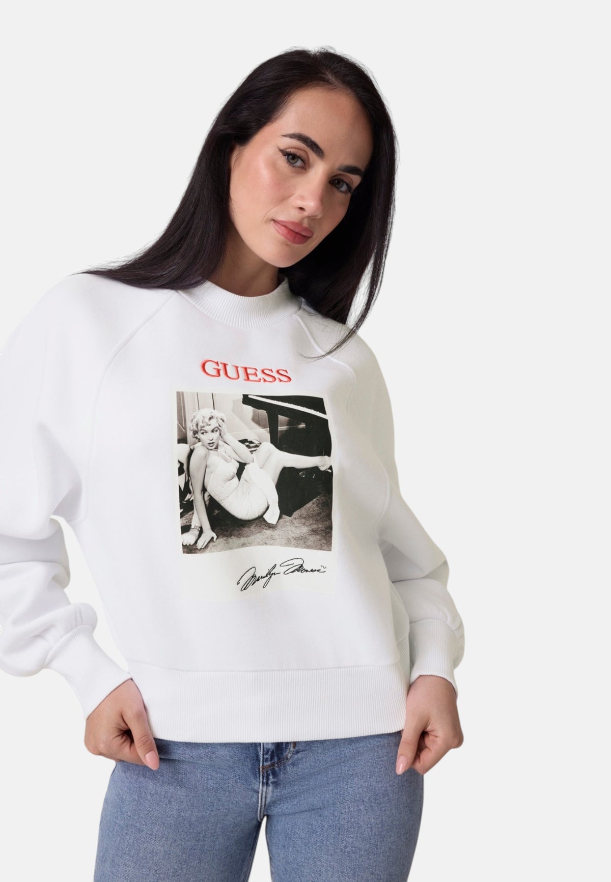 Felpa A Girocollo Donna Guess Motivo piano Marilyn W6BQ19K6978
