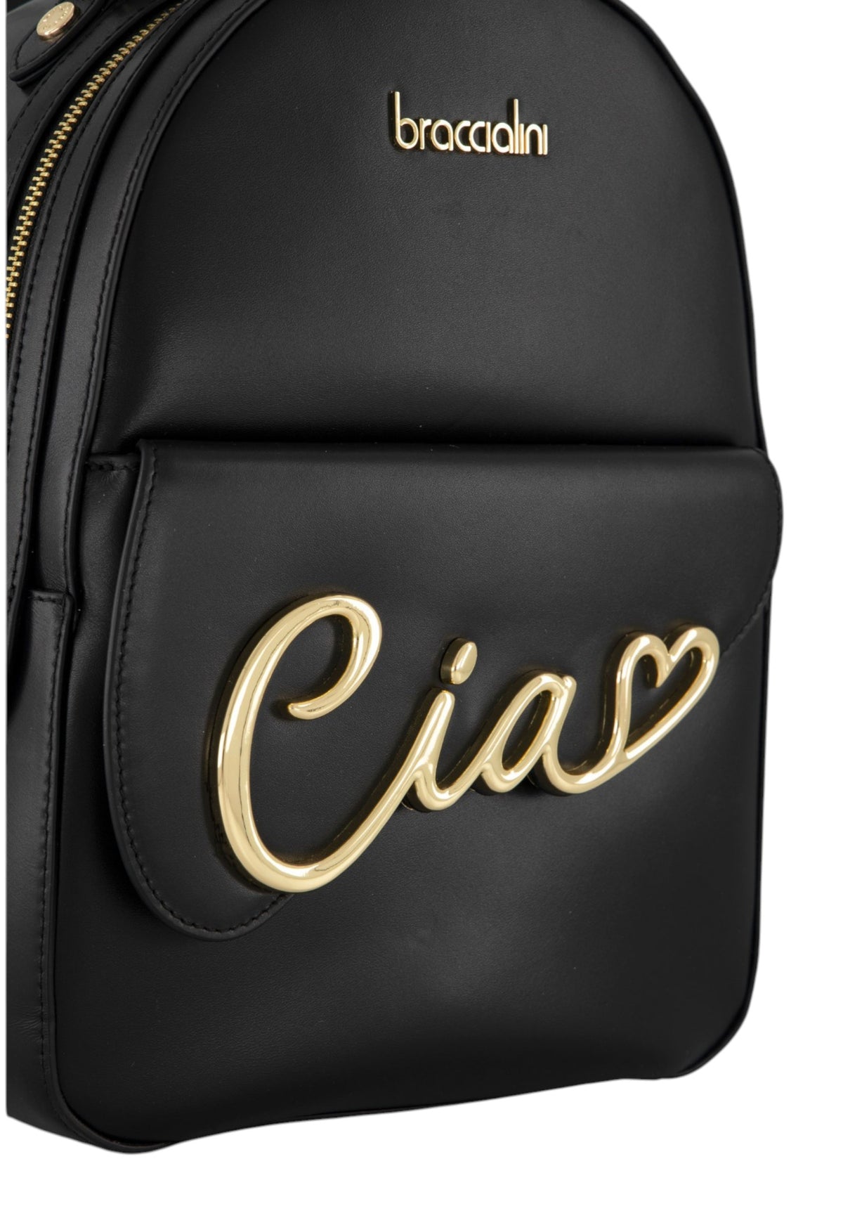 Zaino  Donna Braccialini Zaino compatto, Singolo con tracolle regolabili, Chiusura con zip, Due tasche interne, una con zip e una aperta, Accessorio Ciao in metallo, Dimensioni: 23 x 12 x 30 Cm Ciao B19343PP