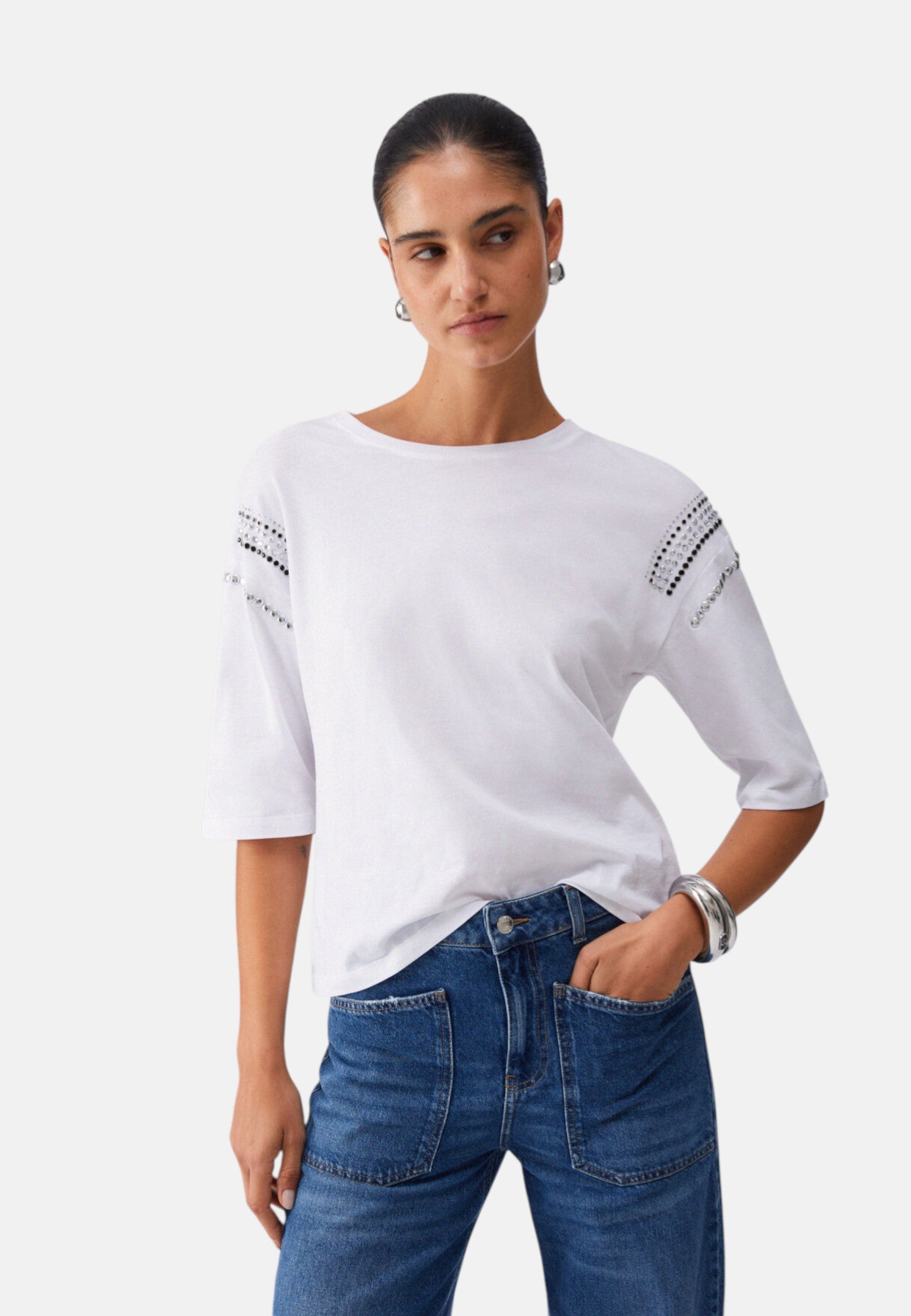 T-Shirt Manica Corta Donna Liu Jo Sleeve Motif Eco Line WA6128JS904