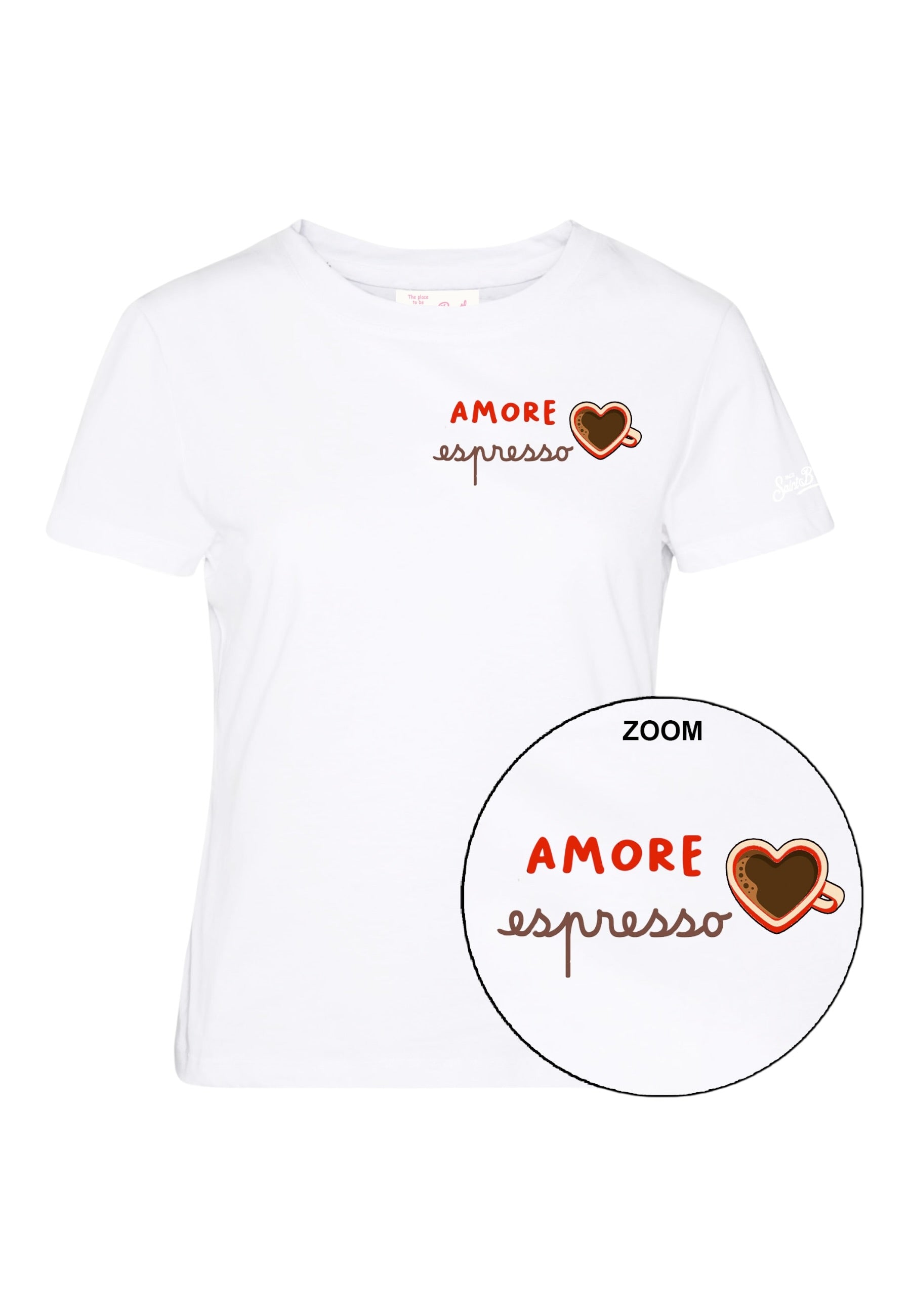 T-Shirt Manica Corta Donna Mc2 Saint Barth Amore Espresso Emb Emilie EMI0001
