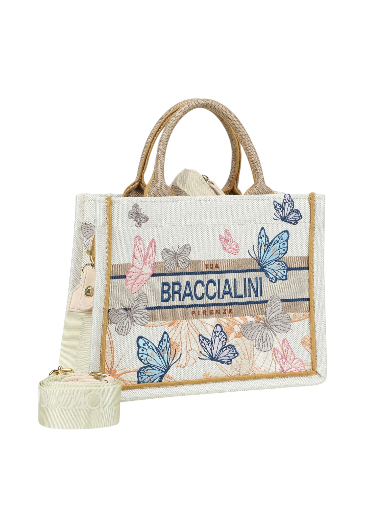 Borsa A Mano Donna Braccialini Tote Medium In Tessuto Con Ricami Esclusivi Queen B18920TY