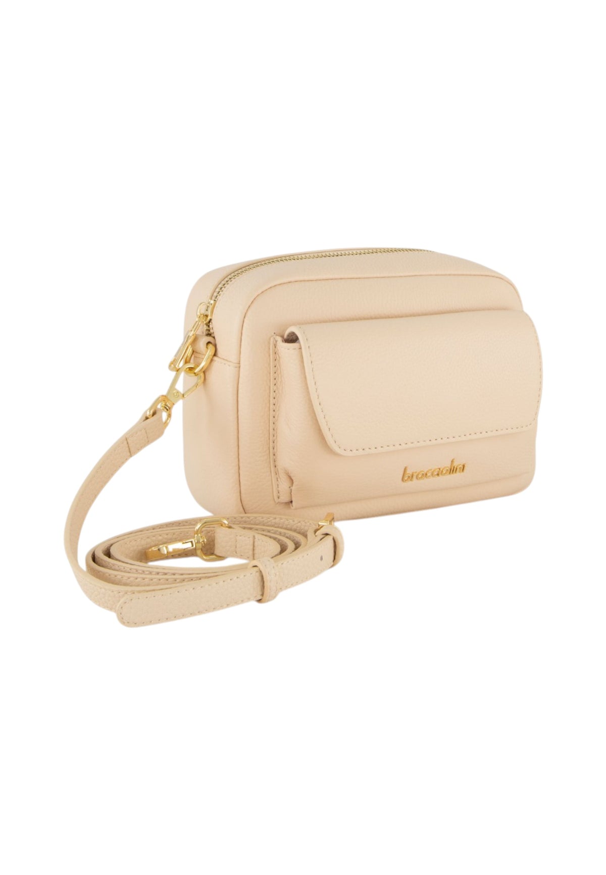 Borsa A Tracolla Donna Braccialini Camera Bag, Tracolla non removibile e regolabile, Chiusura con zip, Due tasche interne, una con zip e una aperta, Design compatto e linee essenziali, Dimensioni: 20.5 x 8 x 16 Cm Dolly B19383PP