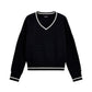 Maglione Scollo A V Donna Guess Righe, Maglia ottoman Gj W6YR01Z0847