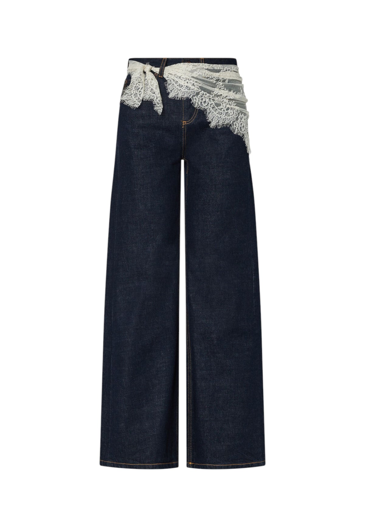 Jeans Wide Leg Donna Liu Jo Con Bandana Di Pizzo  CF6179D5082