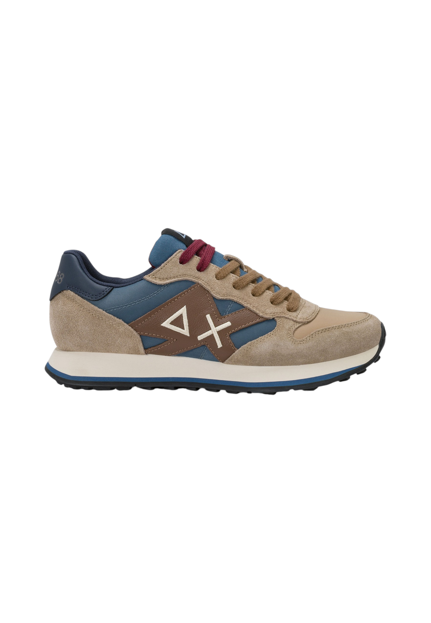 Sneakers Basse Uomo Sun68 Stile Running, Nylon E Suede, Maxi Logo, Bicolor Jaki 2.0 Bicolor Z46122
