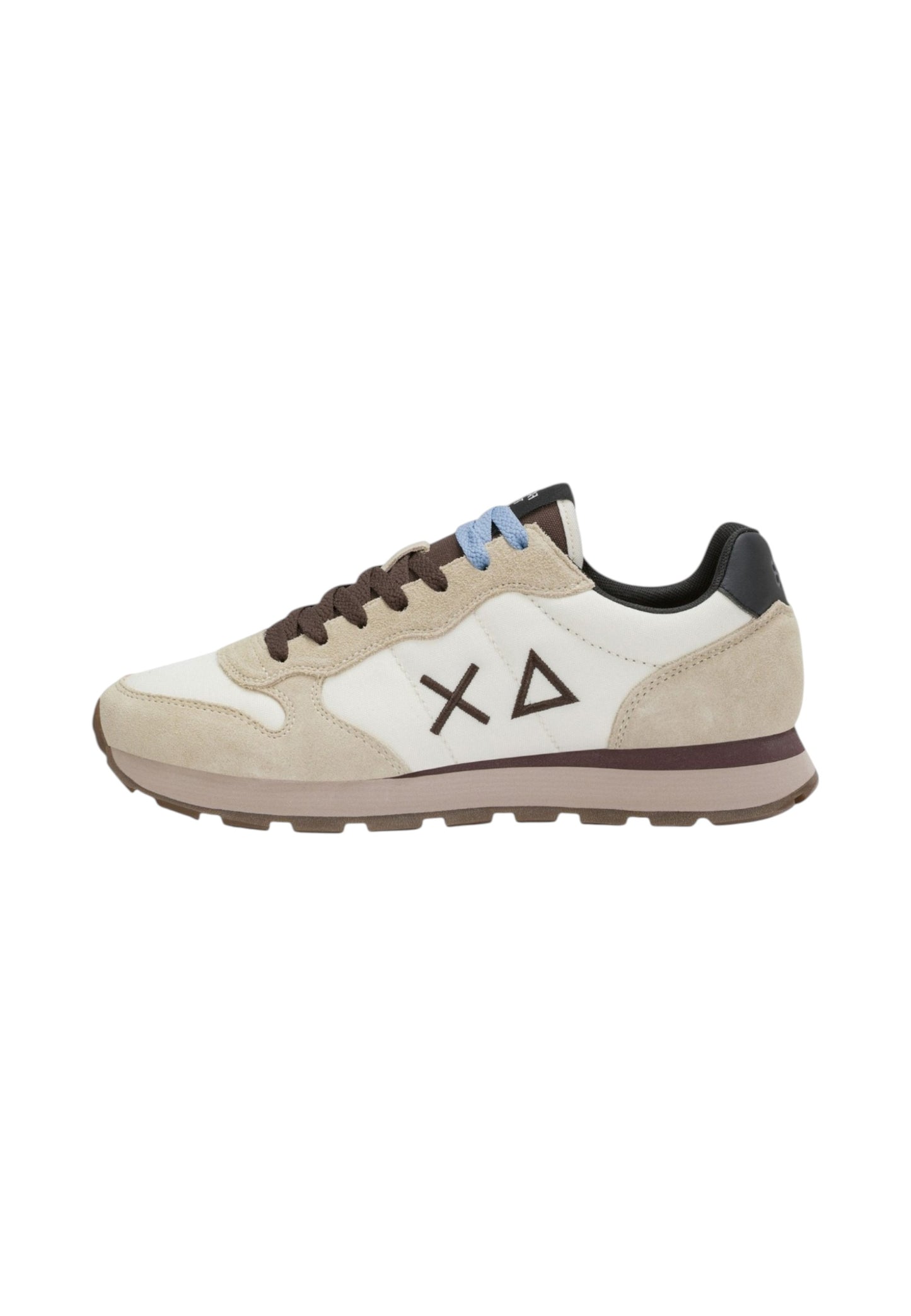 Sneakers Basse Uomo Sun68 Stile Running, Logo Ricamato, Nylon E Suede Tom Solid Z46101