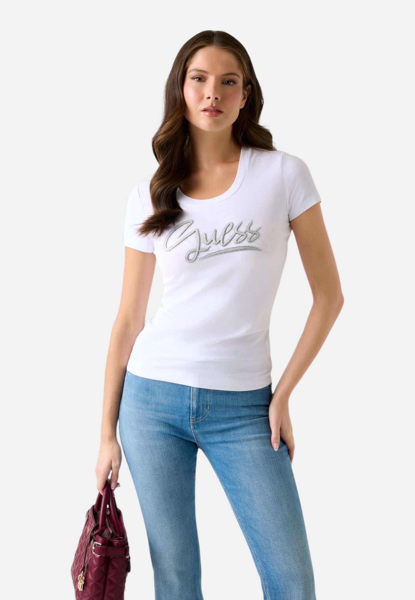 T-Shirt Manica Corta Donna Guess  Guess Script W6RI24J1314