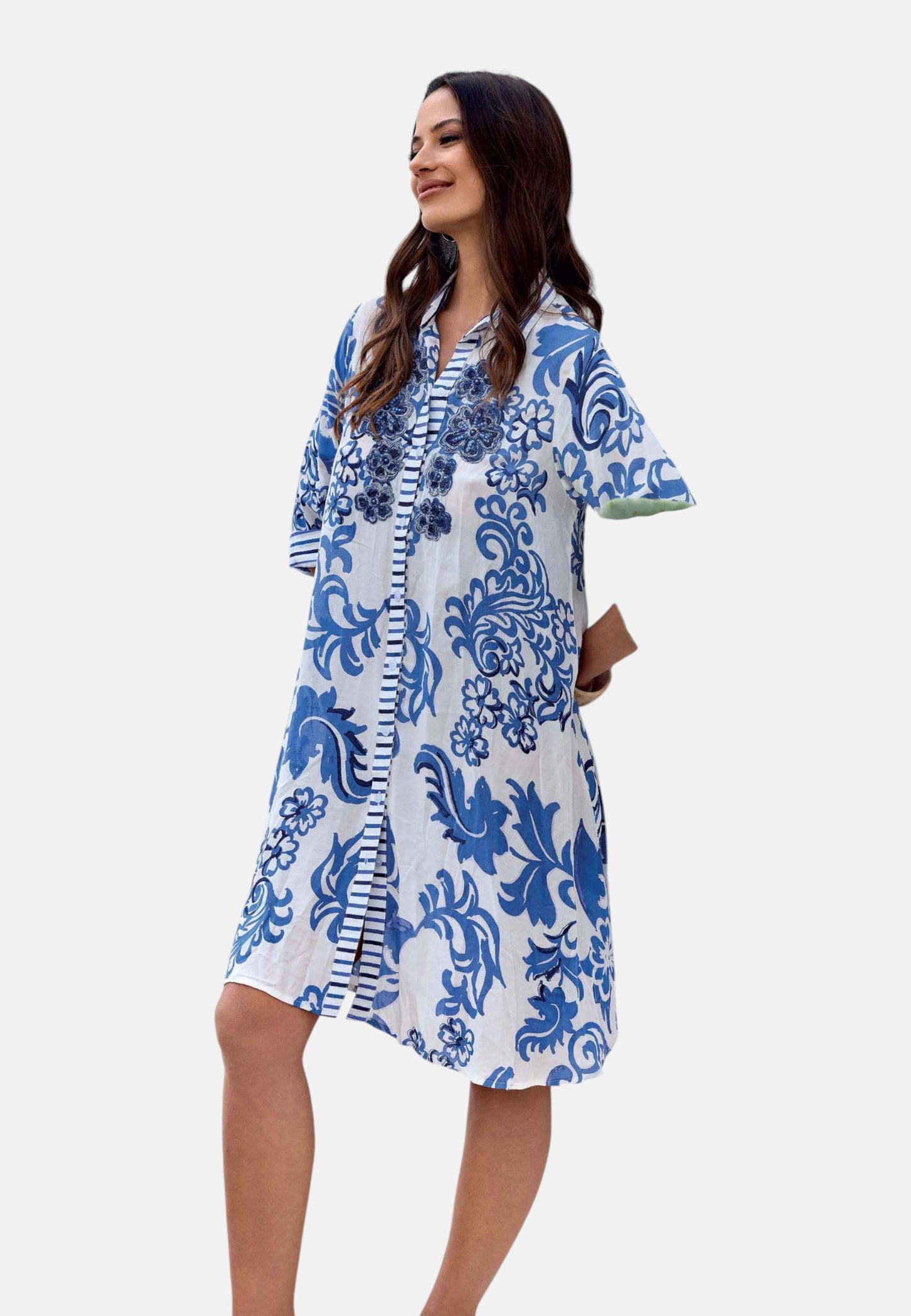 Vestito Midi Donna Iconique Chemiser Manica 3/4 Romina IC26-037