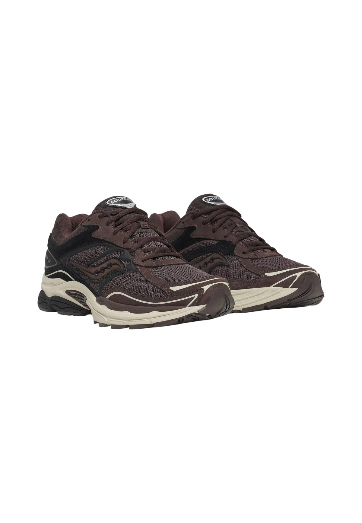 Sneakers Basse Uomo Saucony Chiusura con lacci, Tomaia in mesh aperto traspirante, Inserti in pelle scamosciata, Gabbia stabilizzante gommata, Ammortizzazione GRID Progrid Omni 9 S101835