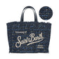 Borsa A Spalla Donna Mc2 Saint Barth Logo Sul Davanti, Doppi Manici, Bordo Sfrangiato, Il Logo Saint Barth Sul Davanti Colette Tweed N COL0050-SHINY