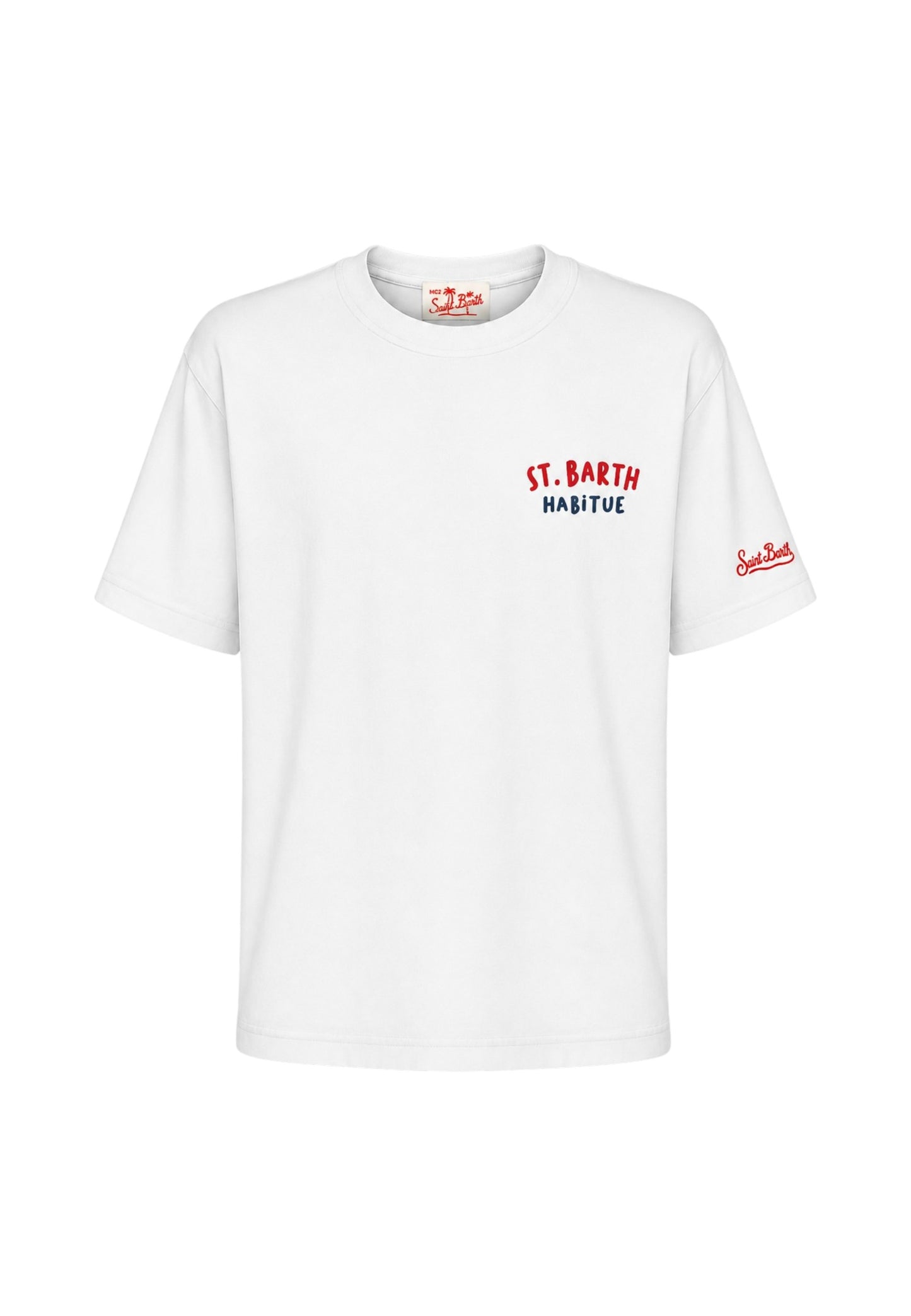 T-Shirt Manica Corta Uomo Mc2 Saint Barth Stampa/Ricamo Fronte E Retro St Barth Summer Emb Portland PRL0002