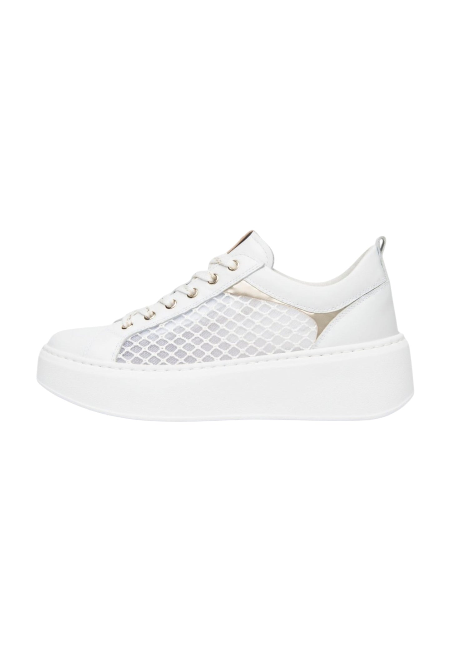 Sneakers Basse Donna Nero Giardini In Nappa Con Inserti Laterali Traforati Trasparenti  E615292D