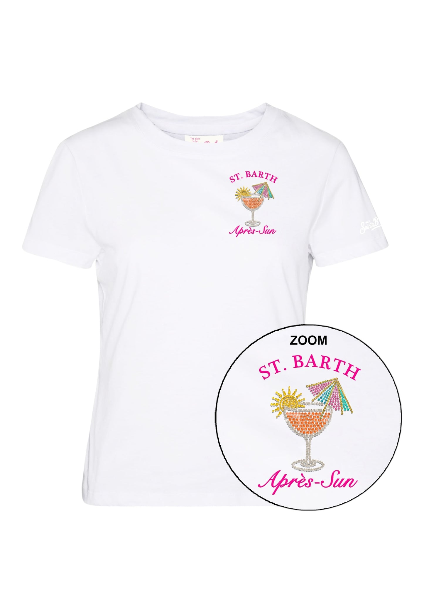 T-Shirt Manica Corta Donna Mc2 Saint Barth Apres Sun Strass Emb Emilie EMI0001