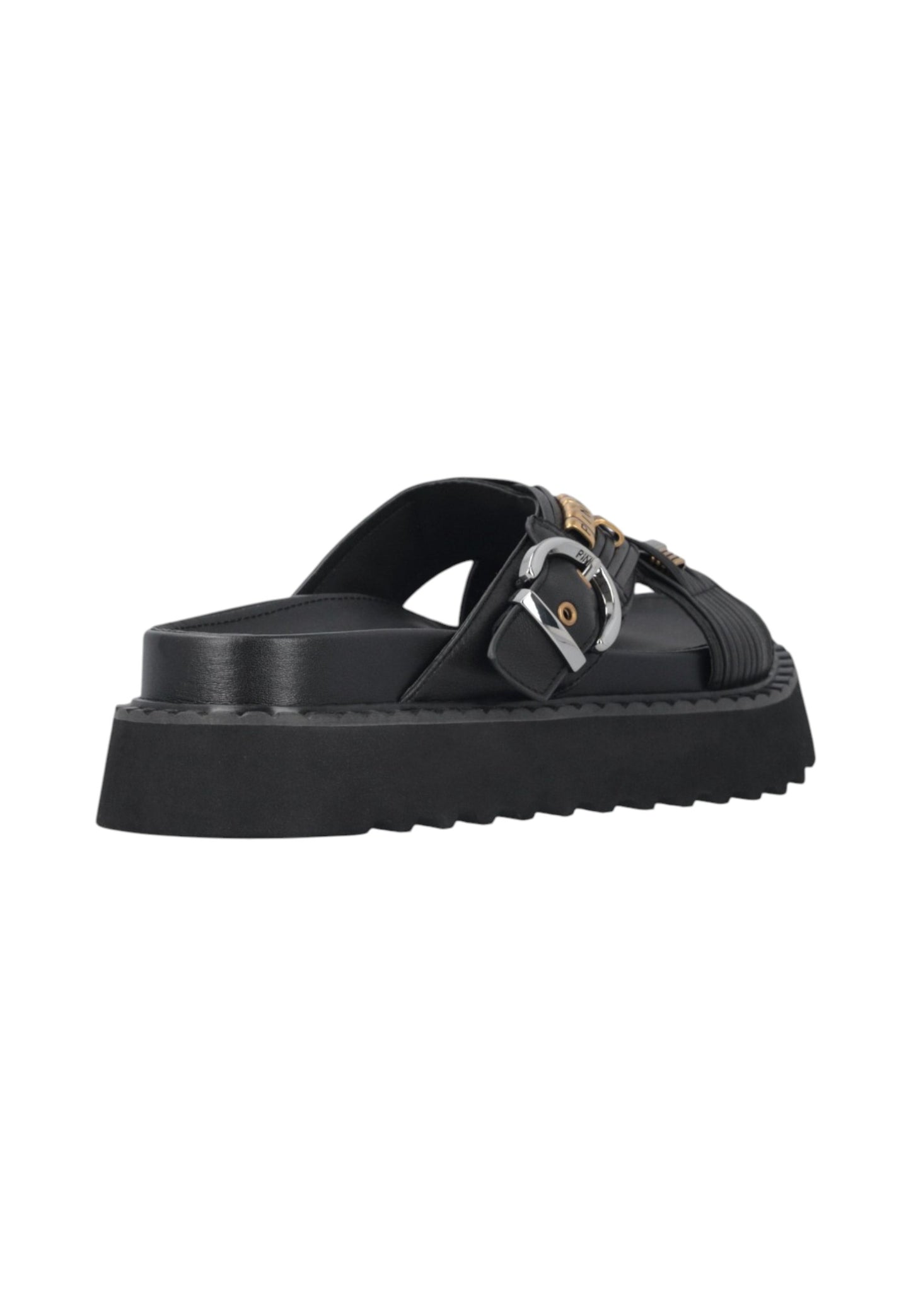 Sandali Bassi Donna Pinko In Nappa Intrecciata Con Anelli Metallici Kate 09 SD0537P003