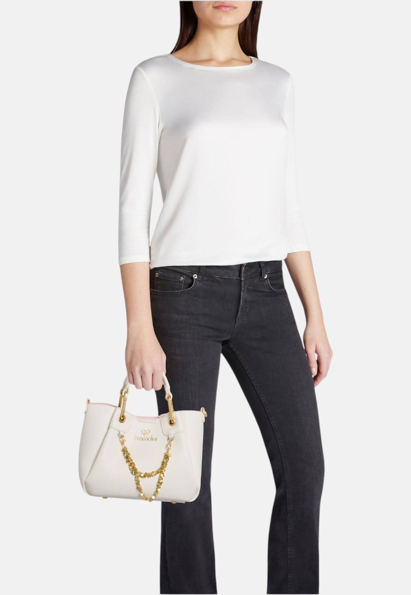 Borsa A Mano Donna Braccialini Small Con Doppio Manico Con Tracolla Amy B18810YY
