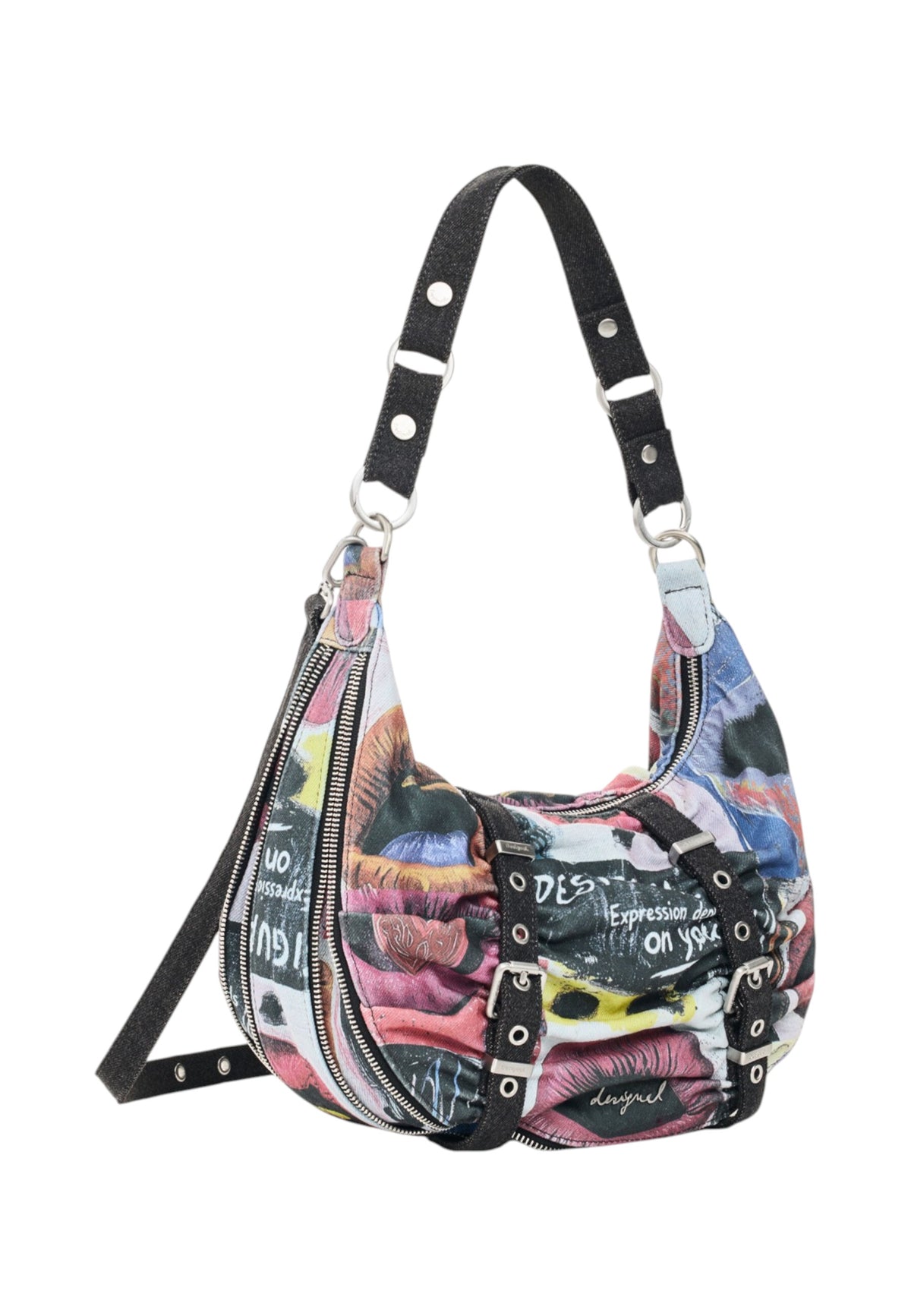 Borsa A Spalla Donna Desigual  Bag Graffiato Blue Calgary 3.0 26WAXA31