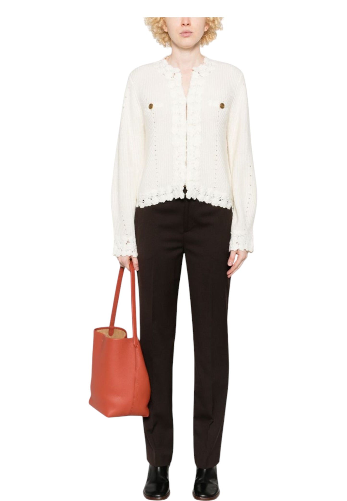 Cardigan  Donna Twinset In Maglia Con Applicazioni Crochet Flowers  242TT3420