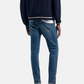 Jeans Skinny Fit Uomo Gas Stone Medium Blue + 3D Wiskers Sax Zip Plus 351598030291
