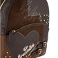 Zaino  Donna Braccialini Zaino compatto, Singolo con tracolle regolabili, Chiusura con zip, Due tasche interne, una con zip e una aperta, Patchwork con maxi cuore e micro borchie, Dimensioni: 27 x 11 x 31 Cm Amy Patchwork B19203YY