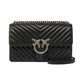 Borsa A Tracolla Donna Pinko Lavorazione Chevron, fibbia Love Birds, tracolla a catena, misure 27 x 8 x 16 cm Love One Classic Chevron 100941A0GK