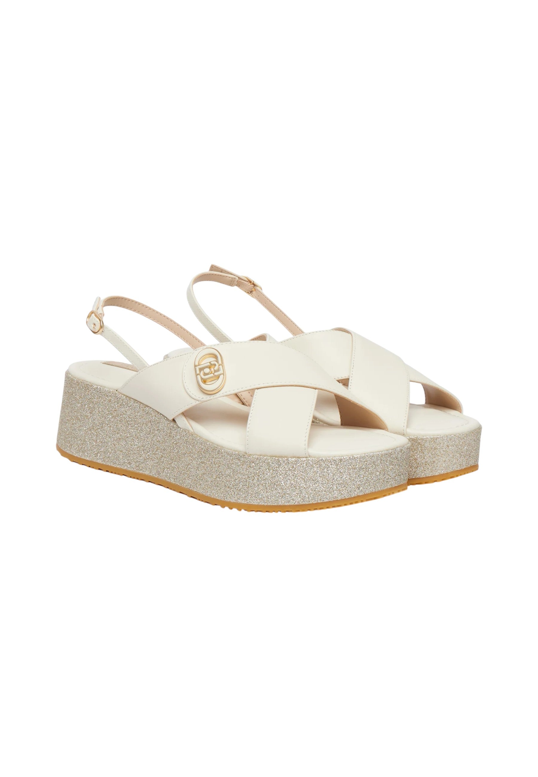 Sandali Platform Donna Liu Jo In Pelle Di Vitello Con Glitter Flo 03 SA6141PX106