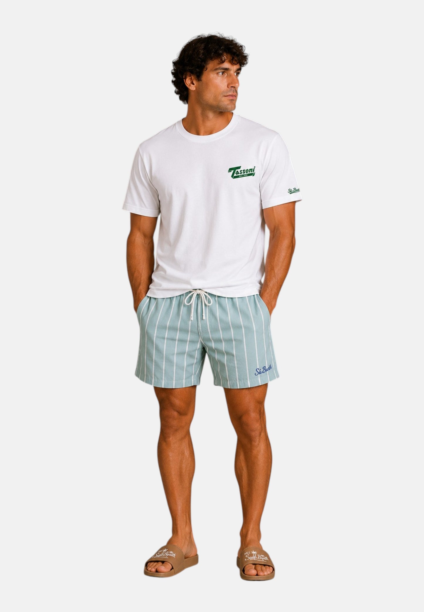 T-Shirt Manica Corta Uomo Mc2 Saint Barth Stampa/Ricamo Fronte E Retro Tassoni Lusso Portland PRL0002